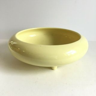 Antique 1920s Coors Pottery Golden Colorado Yellow Ceramic Three Footed Bowl