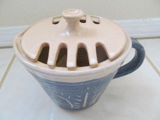 Vintage Signed PJ FLETCHER Pottery Stoneware Hand Crafted Microwave Bacon Cooker 2