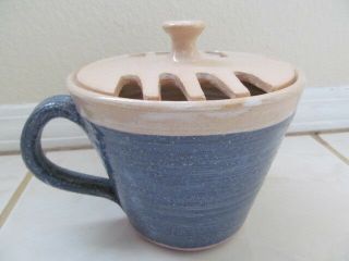 Vintage Signed PJ FLETCHER Pottery Stoneware Hand Crafted Microwave Bacon Cooker 3