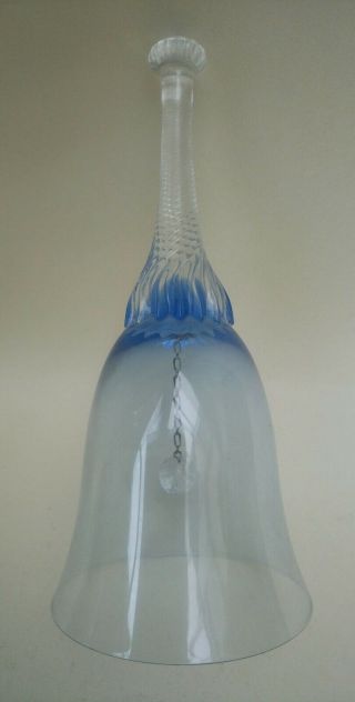 Vintage Glass Bell With Blue Tinted Base
