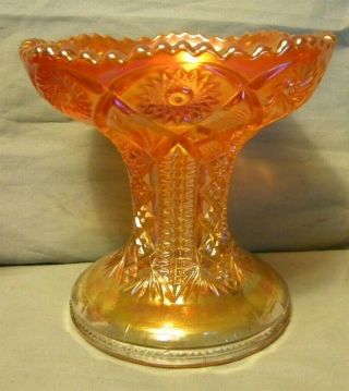 Vintage Marigold 5 1/2 " Tall Carnival Glass Punch Bowl Base
