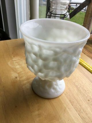 Vintage E.  O.  Brody Co White Milk Glass Footed Vase M3000
