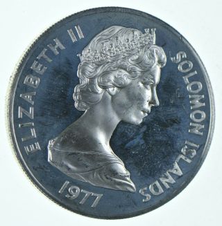 SILVER - WORLD COIN 1977 Solomon Islands 5 Dollars World Silver Coin 29.  1g 317 2