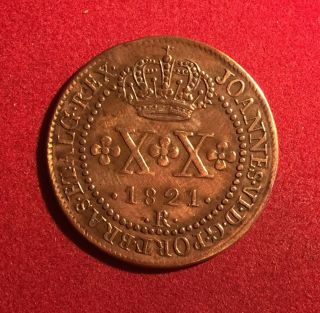 Portuguese Brazil - 1821 - R Xx Reis Vf