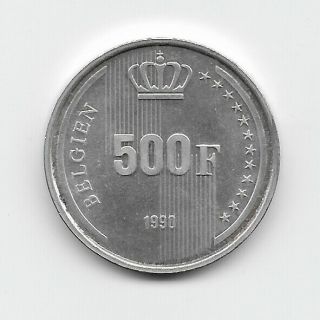 Belgium:500 Francs 1990 German Silver Xf (see Scans)