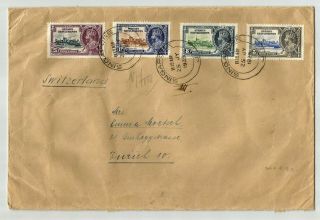 Straits Settlements 1935 Cover With Silver Jubilee Set Sent From Singapore To Sw