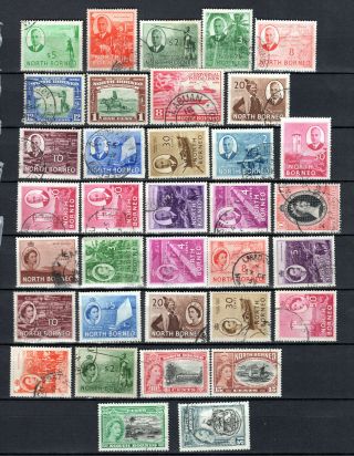 Malaya Straits Settlements North Borneo Kgvi Qeii Selection Of Stamps
