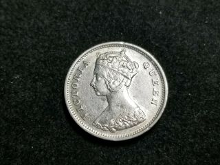 Old Foreign Silver Coin 1899 Hong Kong Ten Cents