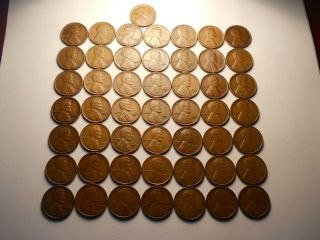 1929 - S 50 Piece Lincoln Wheat Cent Roll Xf To Au Extremely Choice Coins