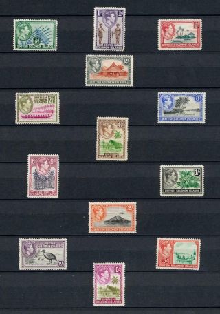 Solomon Islands 1939 - 51 Set Of 13 Hinged Sg 60/72 Cat £90