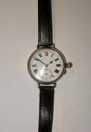 Silver Borgel Case Trench Watch - - Hallmarked 1913