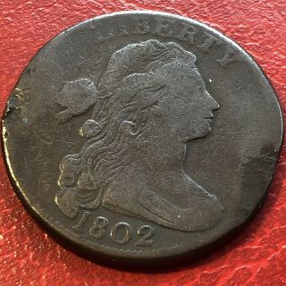 1802 Draped Bust Large Cent Better Grade Rare 13615