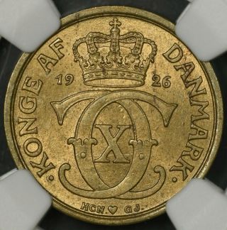 1926 - Hcn Gj Ngc Ms64 Denmark 1/2 Krone