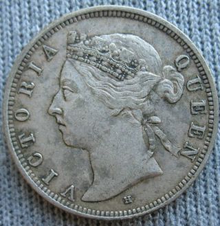 1900 - H Straits Settlements Silver 20 Cents