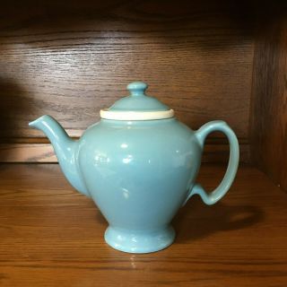 Vintage Teal Mccormic Tea Company Tea Pot Made In Usa