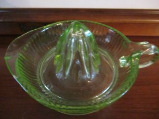 Vintage Green Mercury Glass Juicer With Spout And Handle