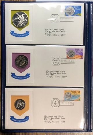1973 British Virgin Islands First Day of Issue Coin and Stamp Set 3