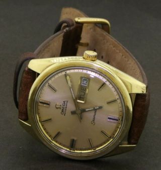 Vintage Omega Seamaster Ss Gold Tone Automatic Day Date Men 