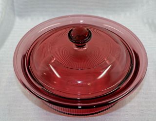 Visions By Corning Pyrex Casserole Dish W Lid 24 Oz 750 Ml Cranberry