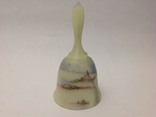 Princess House Collector ' s Edition Winter Scene Bell by Fenton Signed 1980 2