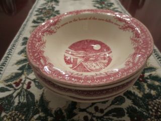 Set Of 4 Johnson Brothers Twas The Night Before Christmas Cereal Bowls - Nwt