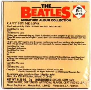 The Beatles Reel Music CHU - BOPS Miniature Album Bubble Gum Record B - 1 2