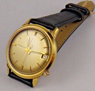 Vintage Accutron Bulova 14k Solid Yellow Gold Case Caliber 2181 M6 Date