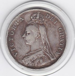 Sharp 1890 Queen Victoria Sterling Silver Double Florin (4/ -) Coin