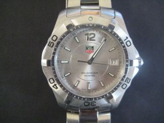 Tag Heuer Waf1112.  Ba0801 Silver Gray Aquaracer Watch Mens 300m