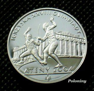 Silver Commemorative Coin Of Poland - 2004 Summer Olympic Games Athens Greece Ag