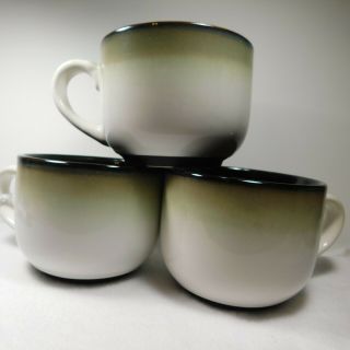 Sango Nova Black 4932 Large Soup Mug Coffee Cup Oversized Set Of 3 Guc