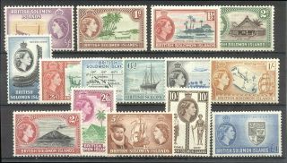 British Solomon 89 - 105 - 1960 Qe Ii Pictorial Set ($110)