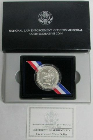 1997 P National Law Enforcement Officers Silver Commemorative $1 Unc Coin