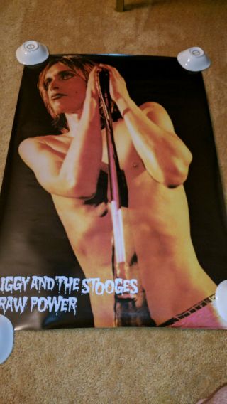 Iggy Pop Poster And The Stooges Live At Microphone 24x36 Rare Uk Oop Color