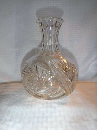 Vintage 7.  5 " Tall Crystal Glass Wine Decanter Made In Poland