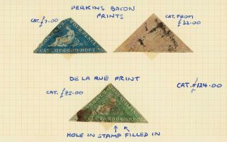 Cape Of Good Hope Triangle Stamps X 3 In Poor