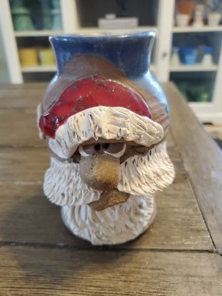 Ugly Mug Face - SANTA - Christmas - Signed Stoneware Unique 2