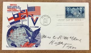 1942 906 China Resistance Fdc On Colorful Fleetwood Staehle Patriotic Cachet