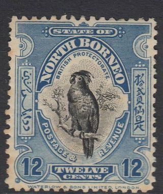 North Borneo 1925 Kgv 12c Deep Blue Mlh.  Sg 285.  Sc 175.