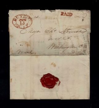 1823 Michigan Territory Stampless Military Letter To Washington Dc - Great Find