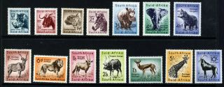 South Africa 1954 The Full Wildlife Set Wmk Springboks Sg 151 To Sg 164 Mnh