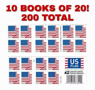 10 X Us Forever Flag Stamps 2018 Usps Books Of 20 Us First Class Postage - 200ct