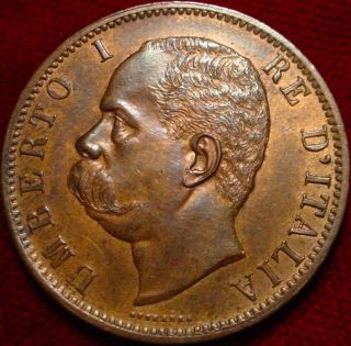 Hi Grade Unc R/b 1894 10 Centesimi Kingdom Of Italy Detailed Coin