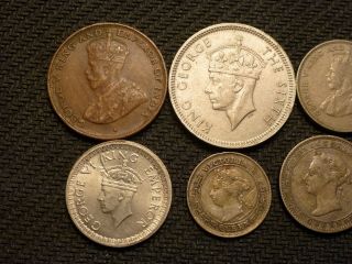 8 British Empire Coins (Hong Kong,  India,  Ceylon,  Straits Settlements) 3