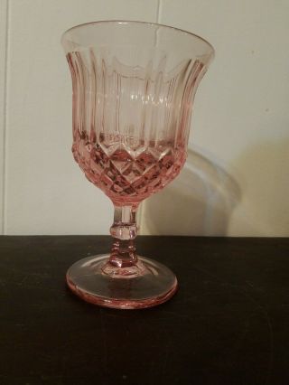 Vintage Fenton Pink Glass Goblet 6 1/2 In.  X 4 In.