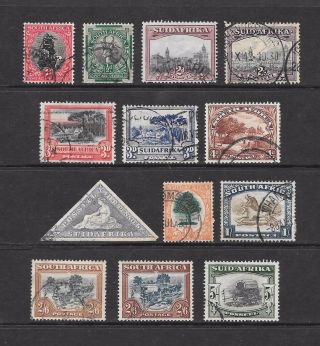 1926 King George V 1/2d.  To 5s.  Short Set Of 13 Inc.  Triangle South Africa