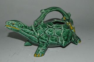 Vintage Mccoy Tortoise Turtle Figural Plant Watering Can Pot Mid Century Kitsch