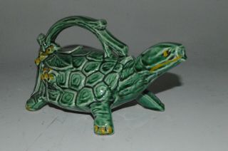 Vintage McCoy Tortoise Turtle Figural Plant Watering Can Pot Mid Century Kitsch 2