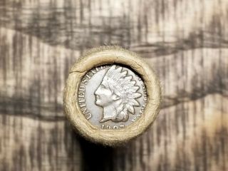 1907 Au Indian Head & Bu Wheat Cent?/old Small Cent Roll/ Antique/ag - Unc 690.