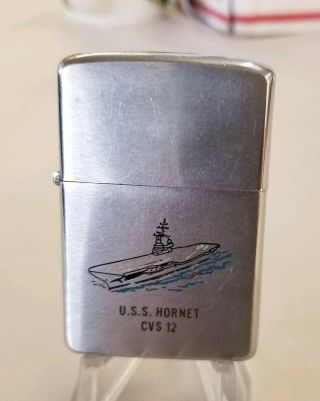 1968 Zippo Cigarette Lighter Uss Hornet Cvs 12 Carrier Apollo 11 Recovery